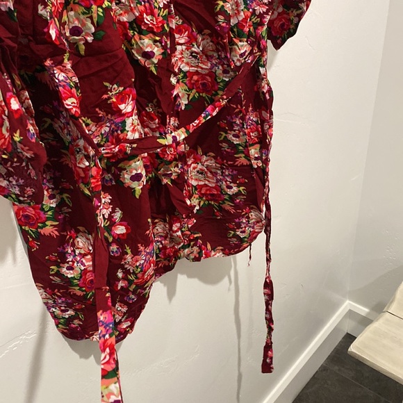 Maroon Floral Robe - Picture 6 of 7